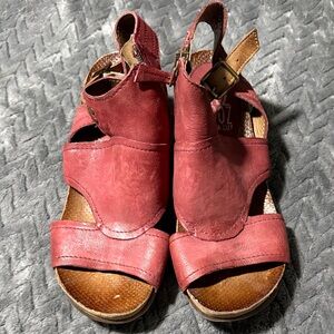 Chic Miz Mooz Women's Red Leather Sandals